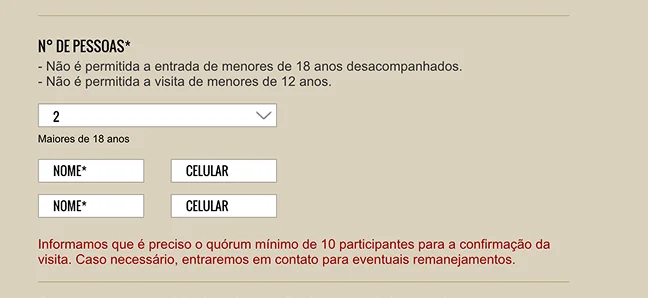 Escolha a quantidade de pessoas
