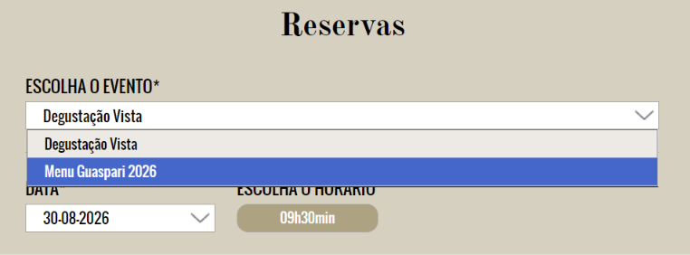 Escolha a experiência da sua preferência